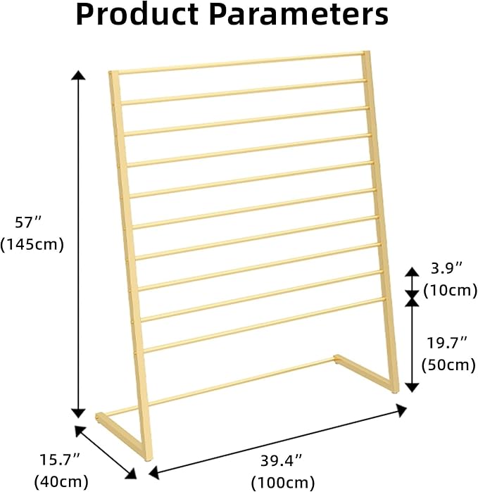Multi Purpose Silk Scarf Display Stand, Large Capacity Hijab Rack, Floor Standing Pants Storage Organizer, Space Saving, for Home/Cloakroom/Retail Stores,Black,100x40x145cm