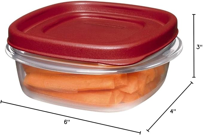 Rubber maid Food Storage Containers, 1.25 Cup Food Storage Containers, 9 Peice Set, Easy Find Lids, 4 Containers, 4 Lids Chalk Pen And Chalk Labels