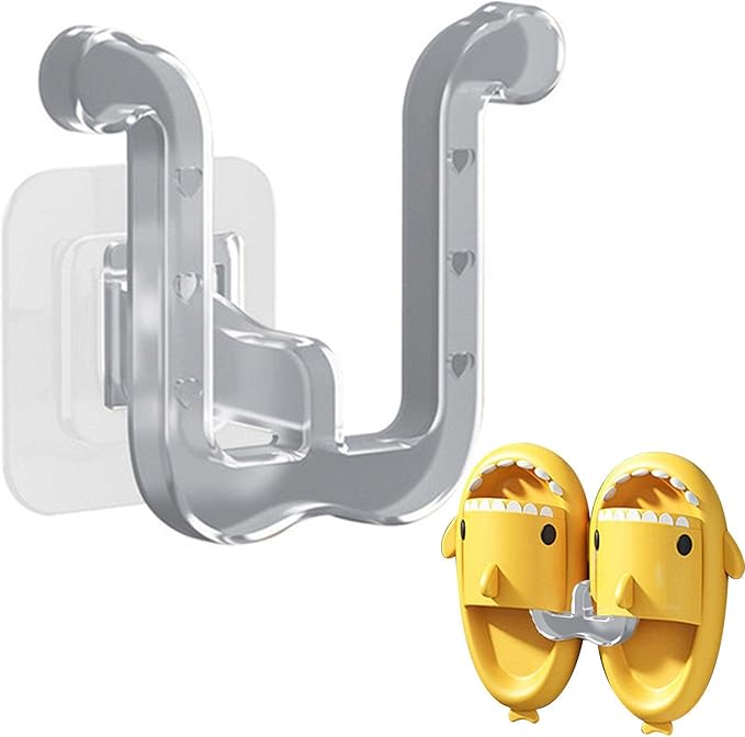 DUDOK Transparent PP Wall Mounted Shoe Hook, Space-Saving, Modern, Non-Drilling, Easy Install, 1 Hook, Bathroom, Door, Living Room