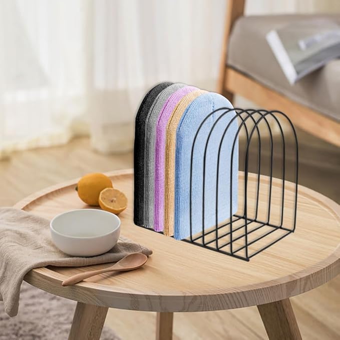 2 Pcs Beanie Holder Organizer, Knitted Hat Storage Rack Display Stand Metal Cap Holder for Winter Swimming Hat Display Home Entryway Tabletop Bedroom Closet Dresser Room Office (Black, 2 Pcs)