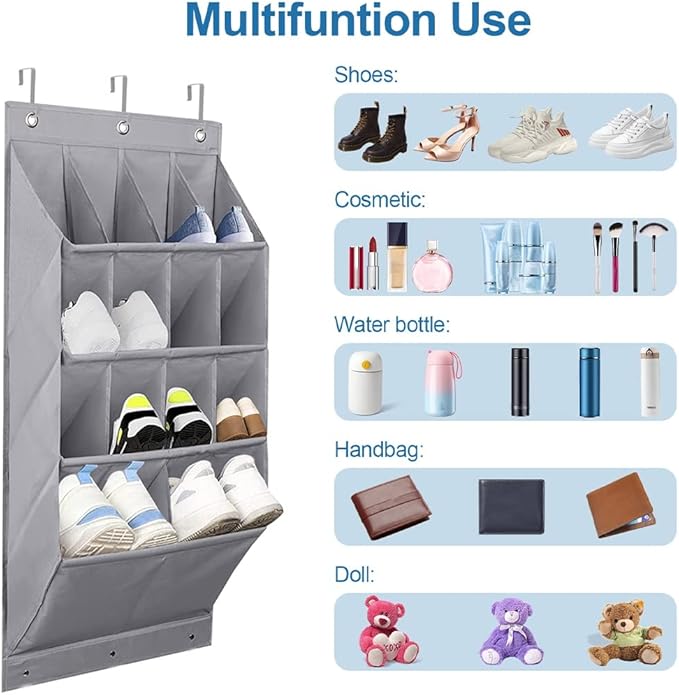 Shoes Organizer Rack 14 Grid for Room Over Door Hanging Storage Holder Bedroom Shoes Storage Bag