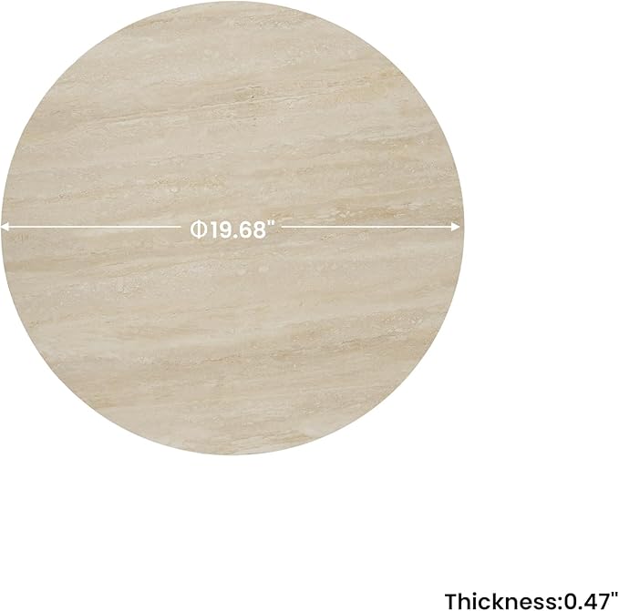 19.69" Sintered Stone Lazy Susan for Table Top- Extra Large Round Lazy Susan Organizer - Kitchen Revolution for Countertop(Yellow Cave Stone)