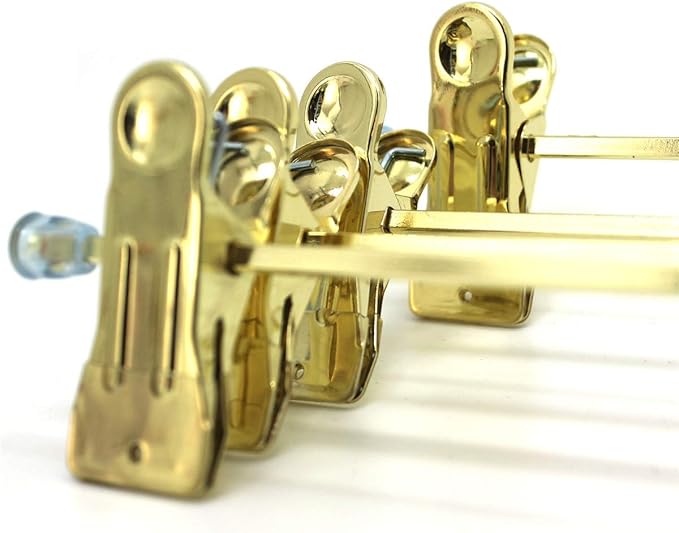 30Pack KOOBAY 13.7" Gold Metal Heavy Duty Clips Pants Hangers Trousers with Swivel Hook