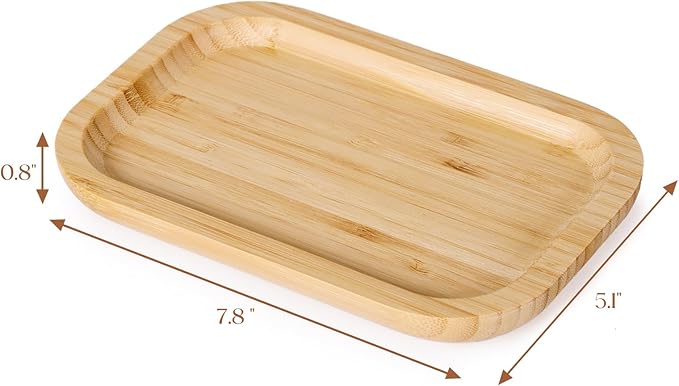 Bamboo Vanity Tray, Bathroom Counter Tray, Toilet Paper Basket Storage for Toilet Tank, Bathroom, Kitchen Counter 7.8 x 5.1 x 0.8 inch