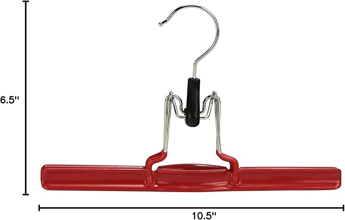 Mawa by Reston Lloyd Non-Slip Space-Saving Clothes Hanger with Clamp for Pants and Skirts, Style M/26, 1-Piece,Red