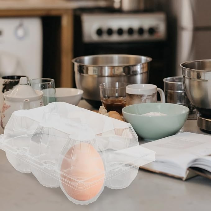 DOITOOL 6 Pcs Goose Egg Cartons 6 Count Plastic Duck Egg Cartons Bulk Empty Containers for Refrigerator Chicken Farm Markets Display