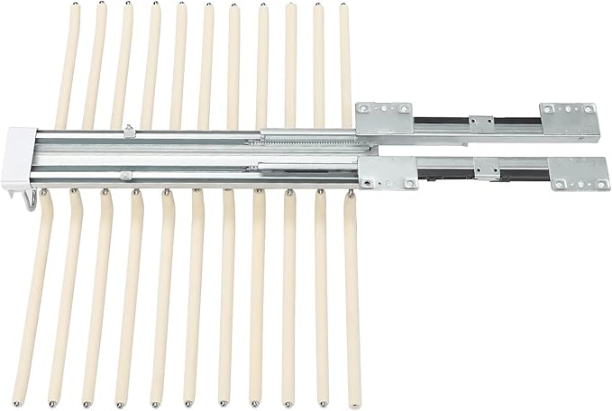 Pull Out Pants Rack Pants, 22 Arms Steel Pull Out Pants Rack 33lbs 23.2 * 18.1 * 3.7inch Hanging Installation Pants Hanger Bar Clothes Organizers for Hanging Jeans Pants Ties & Scarves (Beige)