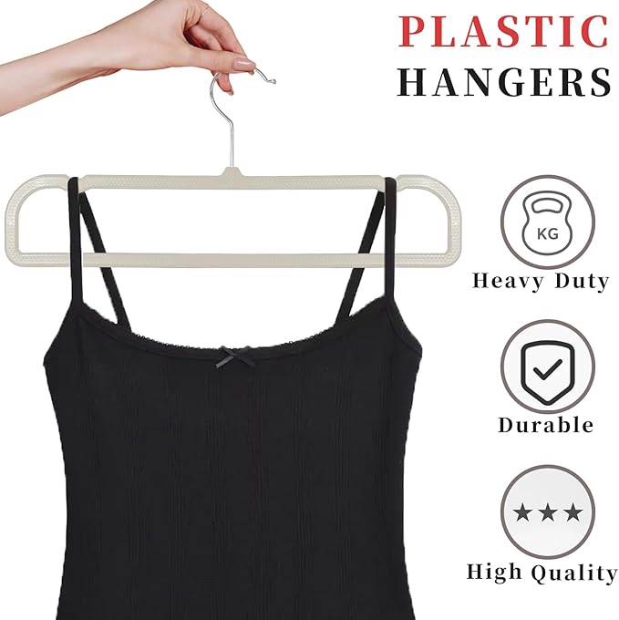 Slim Plastic Pants Hangers (Non-Velvet),Thin Space-Saving Trouser Hanger,Jeans Hangers with 360° Swivel Chrome Hook,Clothes Organizers for Slacks Scarf Trousers Ties,13.77inch