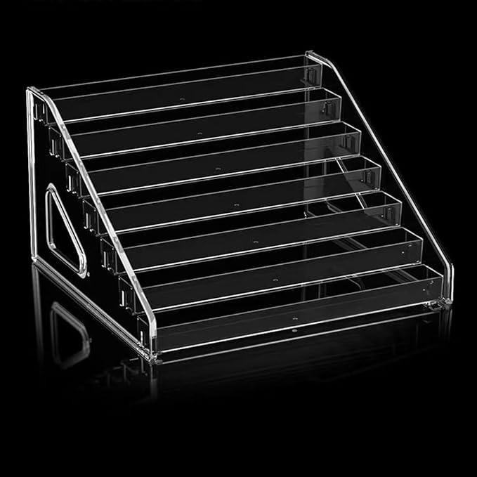 7 Layers Nail Polish Organizer Holder Rack, Clear Display Rack for Cosmetics Sunglasses Essential Oil, Stand Makeups Storage Case Eyeglasses Shelf Lipsticks Holder