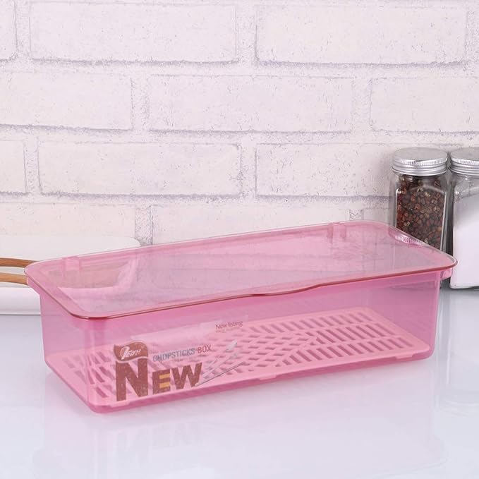 Silverware Organizer Utensil Holder,Cabilock Utensil Holder For Countertop With Lid,Plastic Cutlery Drawer Organizer For Drawer,Silverware Organizers Flatware Organizer For Kitchen(Random Color)