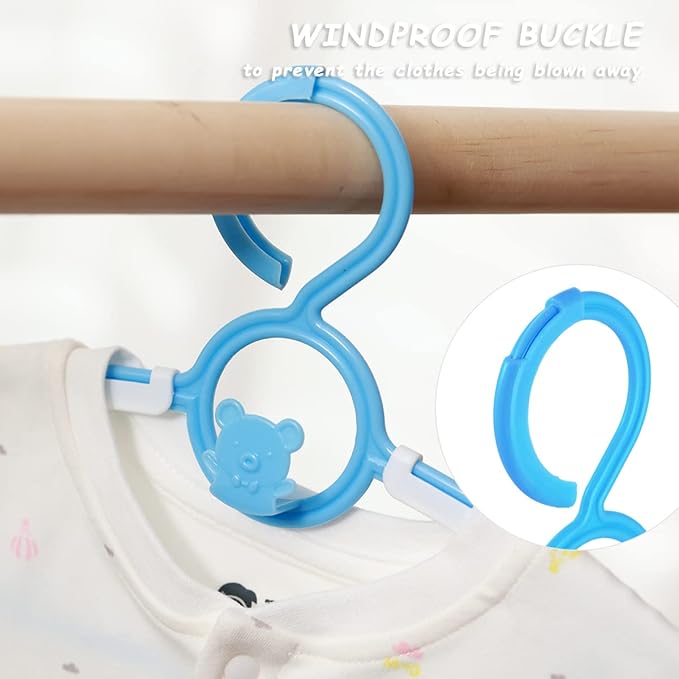 Baby Hangers for Nursery Closet 40 Pack Plastic Kids Clothes Hanger Space Saving Non Slip Extendable Toddler 11-14” Adjustable Hangers Heavy Duty Clothing Infant Hanger Bulk, Blue