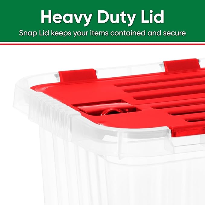 Superio Clear Storage Box with Lid, Plastic Container Bins for Organizing, Stackable Crates, BPA Free, Non Toxic, Odor Free, Organizers for Home, Office, and Dorm (17 Quart)