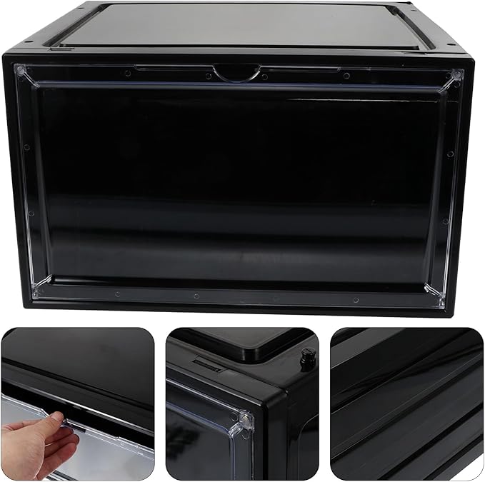 jojofuny Magnetic Side-opening Basketball Shoe Storage Box Dustproof Anti-oxidation Plastic Shoe Organizer for Home Closet