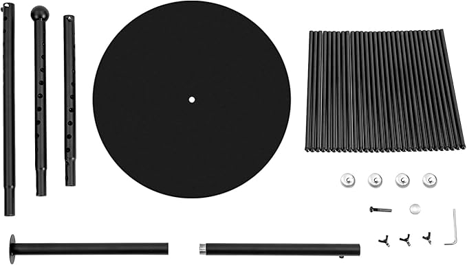 Scarf Display Rack 5.58ft Modern Freestanding Scarf Display Rack for Retail Stores, Homes & Offices, Spiral Iron Stand (Black)