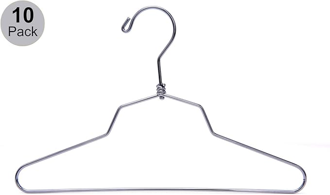 Quality Hangers Metal Children Hangers - Swivel Hook with Stainless Steel Body - Heavy Duty Wire Clothes Hangers - Pack of 10 - Hangers for Kids