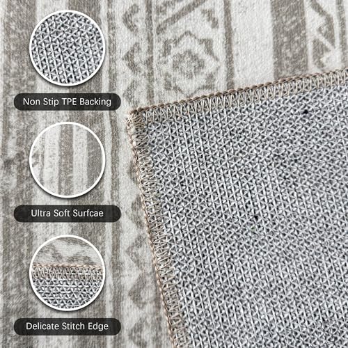 RUGSURE Washable Area Rugs 3' x 5 ' - 1/6 Thick - Moroccan-Inspired -Stain & Water Resistant Non-Slip - Resistant Rug for Living Room, Bedroom, Nursery, Pet & Child Friendly (Grey) - Image 7