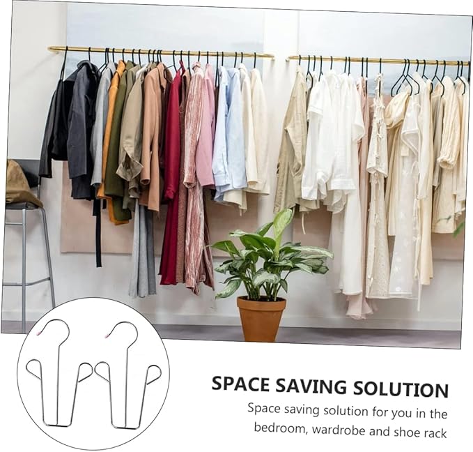 2pcs Stainless Steel Shoe Drying Rack Non-Slip Hanging Shoe Organizer for Balcony and Closet Heavy Duty Windproof Design