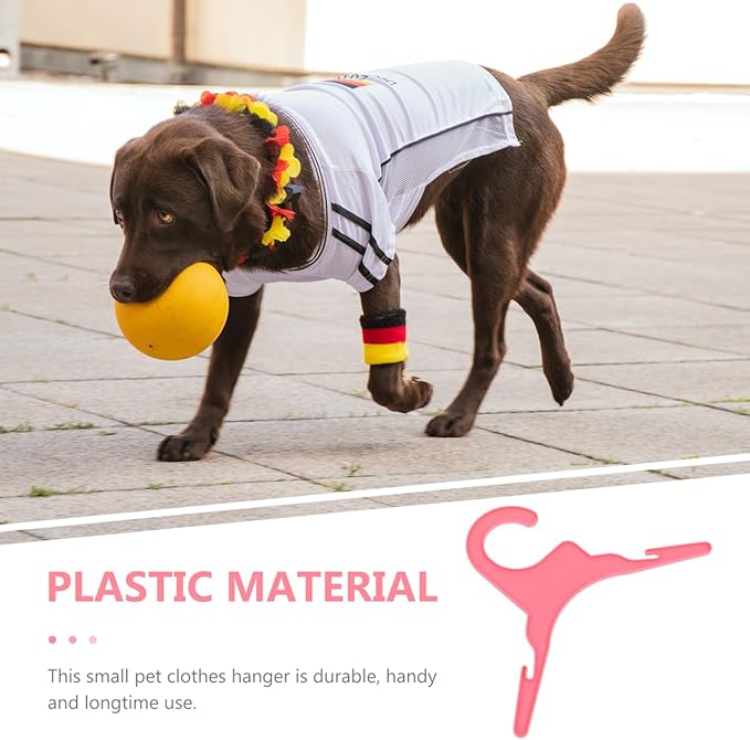POPETPOP 20 Pcs Plastic Dog Clothes Hangers Anti-Skid Pet Clothing Drying Rack for Small Dogs Cats Lightweight Puppy Coat Organizer for Indoor Outdoor Use 7.48X3.54 Inch