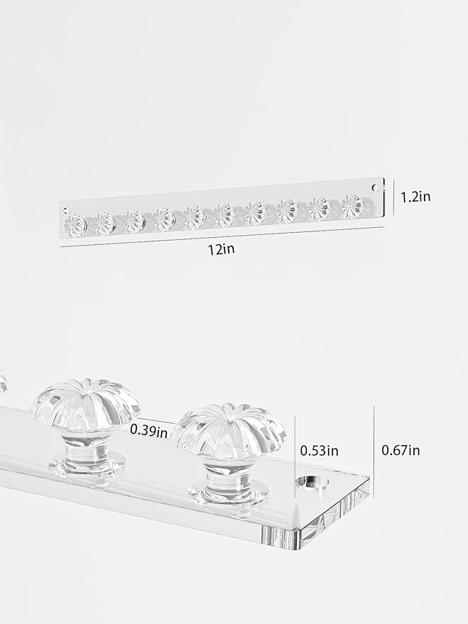 Wall Mounted Hanging Necklace Organizer Holder,Small Necklace Hanger Wall Mount,Acrylic Jewelry Hooks Storage Long Necklace,Closet Hanging Bracelet Display Stand (2)
