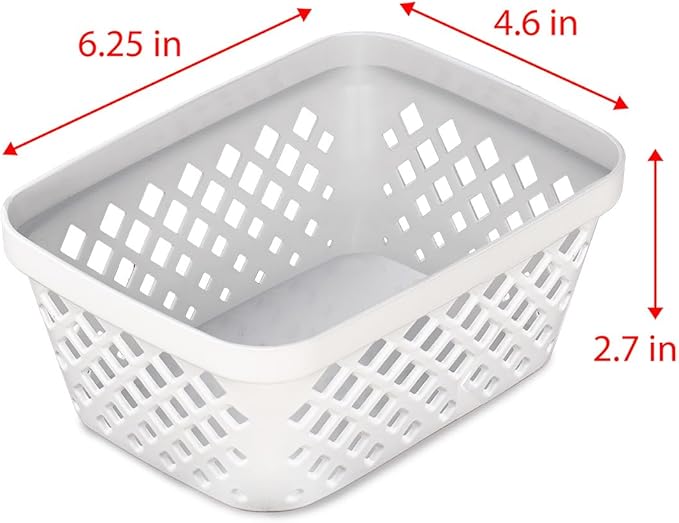 Glad Plastic Storage Basket Set - Multipurpose Drawer Trays, Kitchen Pantry Containers, and Bathroom Bins - 9 Pack Small Organizers, White, 6.25" L x 4.6" W x 2.7" H