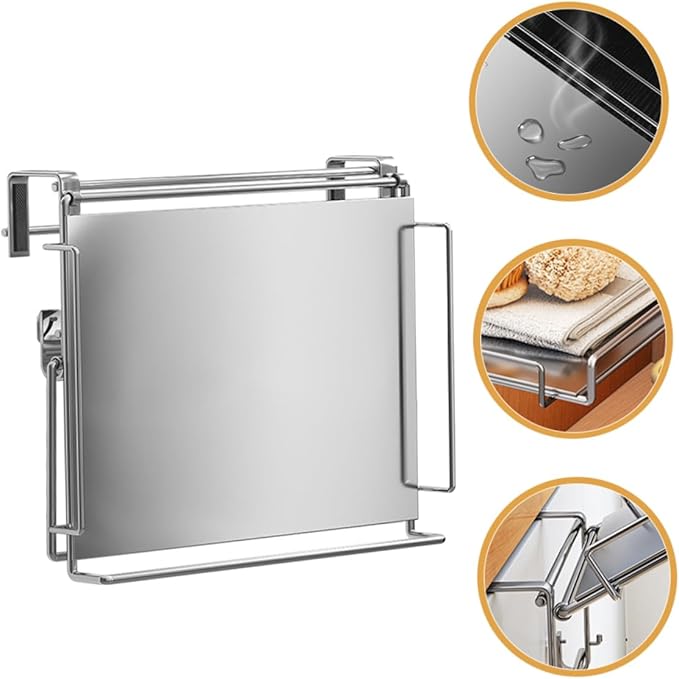 STOBAZA Stainless Steel Kitchen Shelves Storage Cabinet Door Organizer Pantry Spice Rack