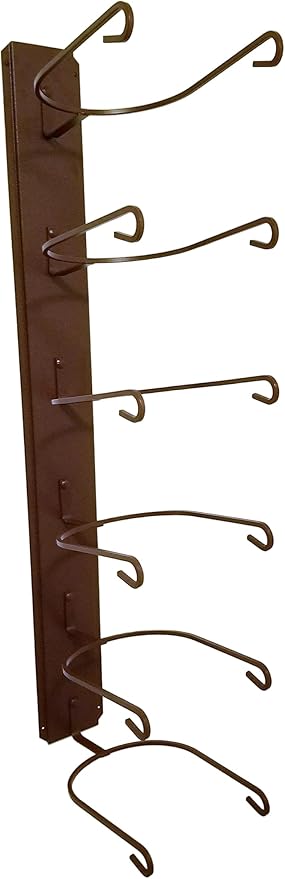 American Made 6 Hat Cowboy Hat Rack – Classic Wall Mounted Hat Holder Chisholm Trail Tan Steel