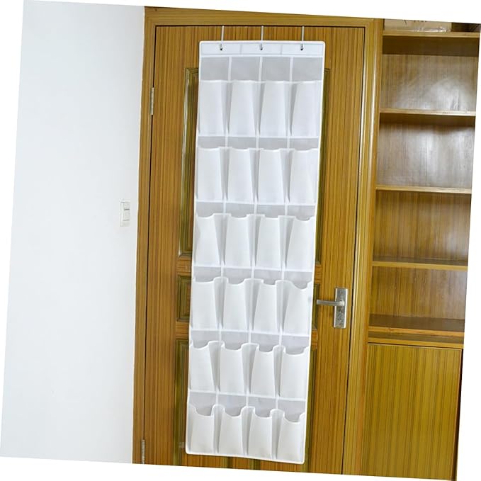 GLEAVI 24pcs Door Shoes Storage Hanging Bag Practical Cloth Organizer for Keys Phone and Sundries White for Tidy Homes and Efficient Organization