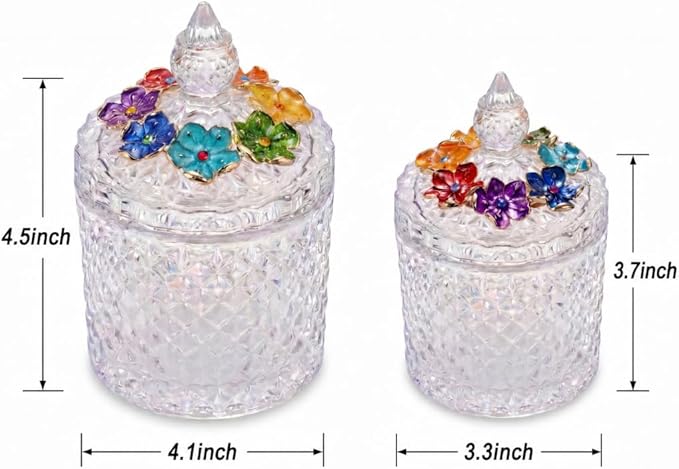 Qtip Holder Dispenser for Cotton Swabs, Balls, Pads, Floss Picks Vanity Makeup Storage Organizer Candy Dish Gift for Mom Mother's Day(10 oz)