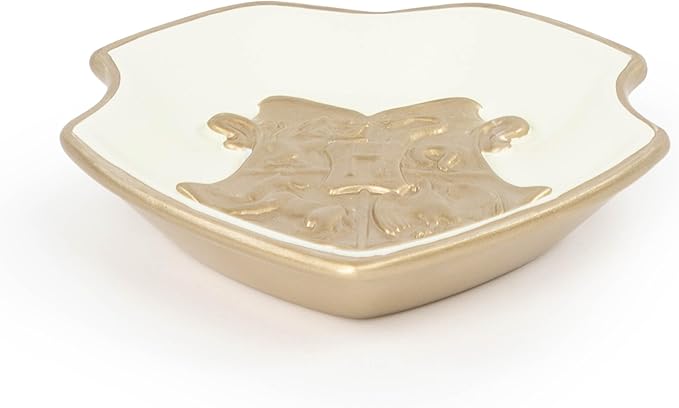 Jay Franco Harry Potter Soap Dish - Gold Resin Sponge Holder/Jewelry Dish Features Hogwarts Crest - Bathroom Décor