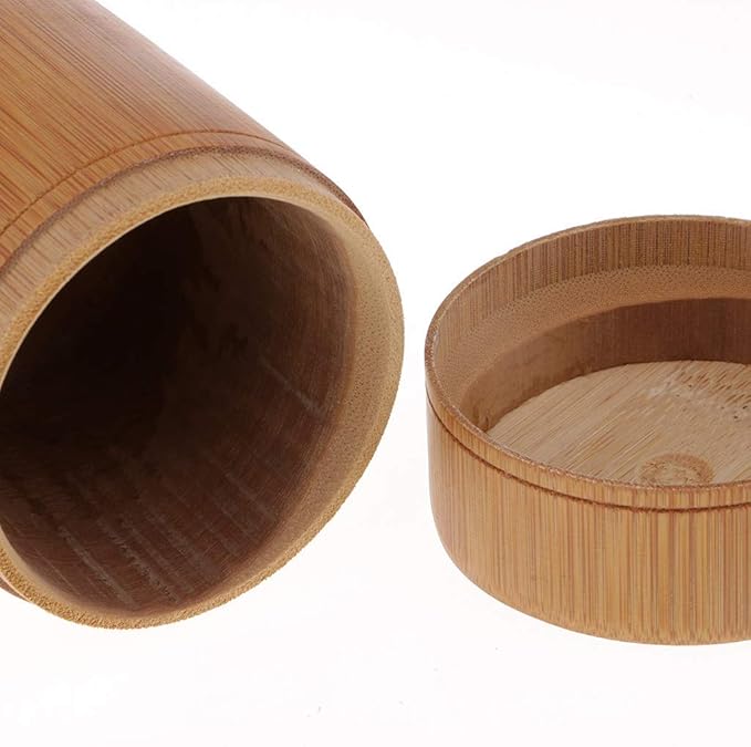Tea Canister Bamboo Japanese Tea Box Storage Jar with Lid Tea Caddy Pot B