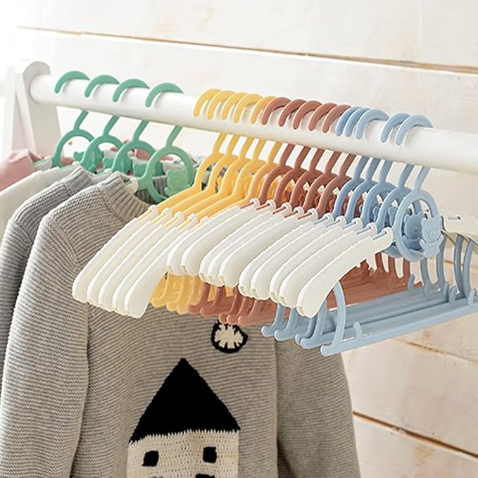 HGYZE Baby Nursery Closet Hangers, Ultra-Thin Non-Slip and Extendable Laundry Infant Pant Hanger for Newborn Clothes -20pcs Yellow Gift- Adjustable Children Coat Hanger for Girl Boy Toddler Kids Child