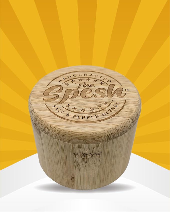 Bamboo Seasoning Box with Magnetic Swivel Lid