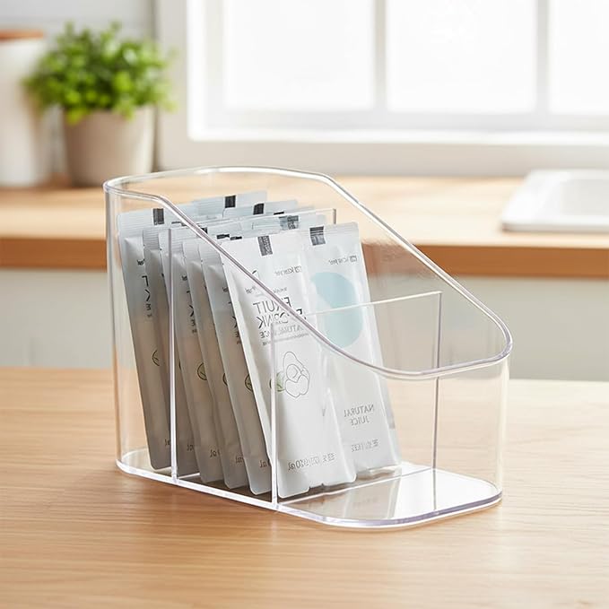 Drink Packet Organizer for Powdered Drink Mix,Powder Packet,Water Flavor Packet,Wooden Water Flavor Packet Organization Container for Kitchen Cabinet, Pantry,Office, Snack Bar Organizer-Small
