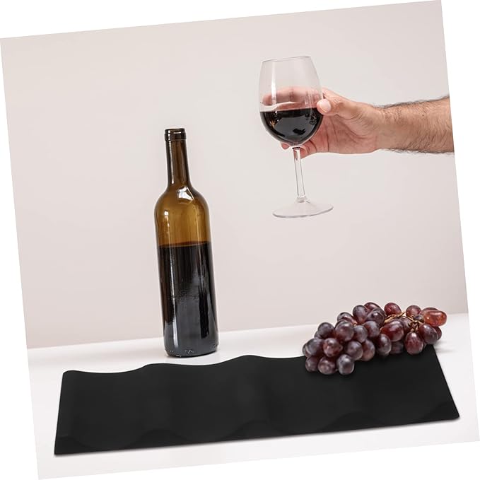 2pcs Silicone Wine Rack Folding Wine Bottle Holder Soda Can Organizer Home Supplies Black