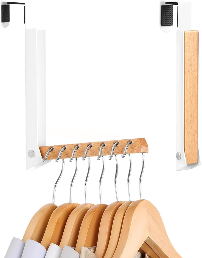 TERRA HOME Over The Door Coat Rack - Portable Foldable Laundry Hanger Dryer Rack - Ideal for Travel and Laundry Needs - Convenient Over The Door Hanger for Clothes and Laundry - 1PCS (White)