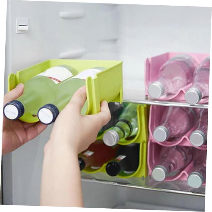 Cabilock Fridge Drink Organizer Rack Stackable Soda Can and Beer Bottle Holder for Storage for Cans and Bottles