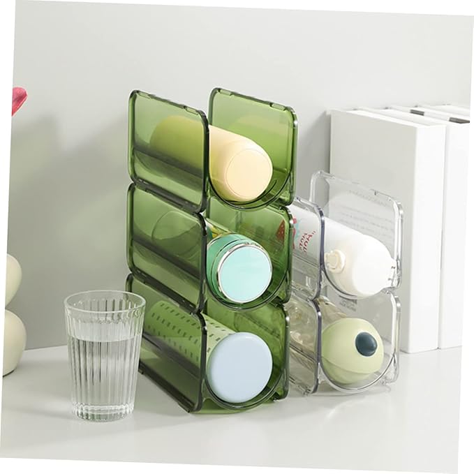 PRETYZOOM 4sets Cup Rack Bottles Storage Stackable Rack Container Fridge Collapsible Can Dish Drying Rack Sponge Holder Beverage Dispenser Mug Wine Refrigerator Water Bottle Storage 2pcs*4