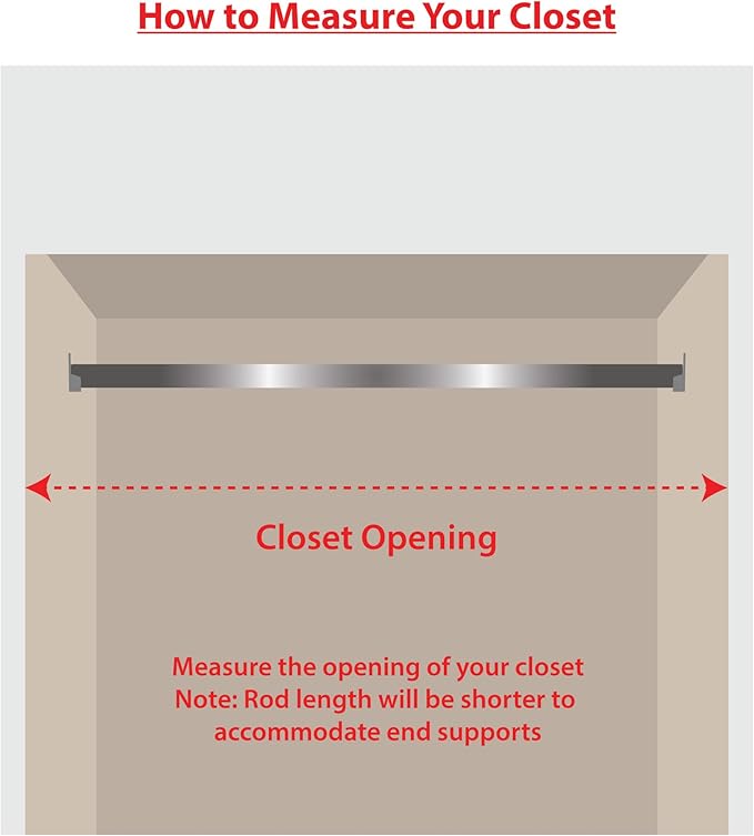 Outwater Heavy Weight Steel Oval Closet Rod (Custom Cut to Size) Up to 94 Inches - Premium Chrome Finish, Includes Hangers and Screws (12-30 Inches)