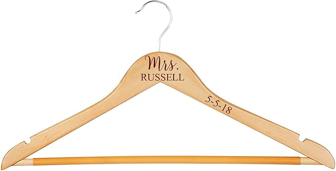 Personalize Wood Hanger- Wedding Hanger-Mrs. Hanger-Mr. Hanger- Wedding Dress Hanger-engreaved Bridesmaid Hanger-Bridal Party Hanger-Wedding-Gift for Bride, Bridesmaid