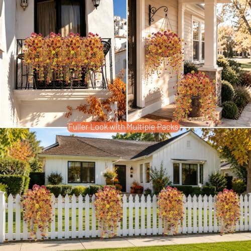 Der Rose 4Pcs Artificial Mums for Outdoors with Larger Flower Heads - Image 7