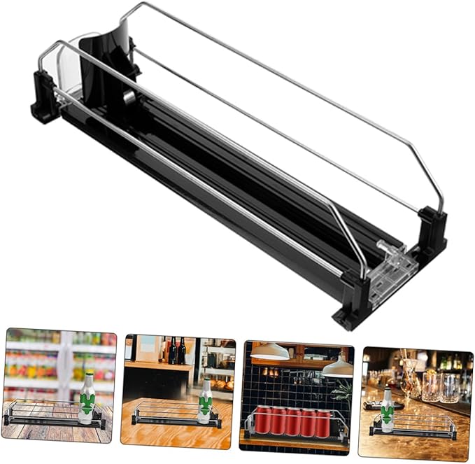 Automatic Pusher Drinks Organizer for Fridge Smooth-finish Soda Can Dispenser Easy-install Beverage Storage for Bottled and Canned Drinks and Practical Design