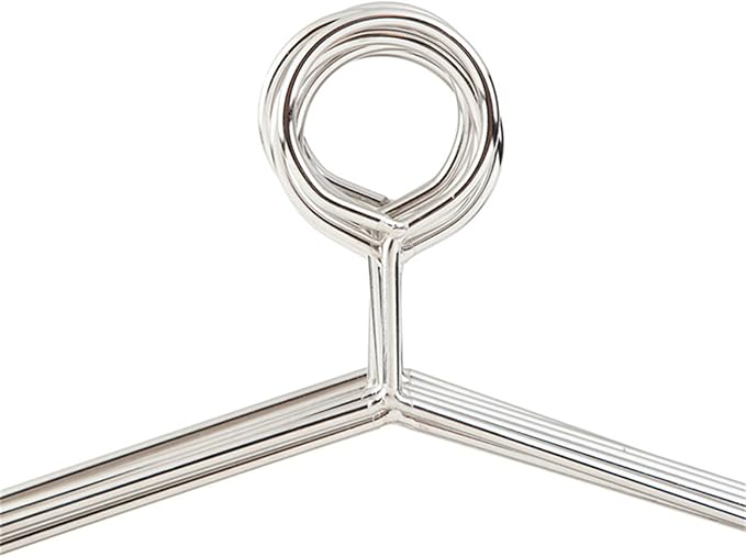 10 pcs Stainless Steel Security Clothes Hangers Metal Anti Theft Suit Hanger Hotel Style Ring Lock Closed Loop Coat Hangers for Hotels, Retail and RVs