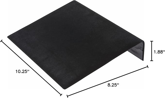 Plymor Black Velvet Bracelet Ramp Display Stand, 10.25" W x 8.25" D x 1.875" H (Pack of 2)