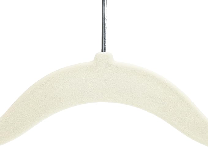 Titiroba 22AB038 Non-Slip Heavy Duty Hanger, Set of 30, Velvet, Ivory