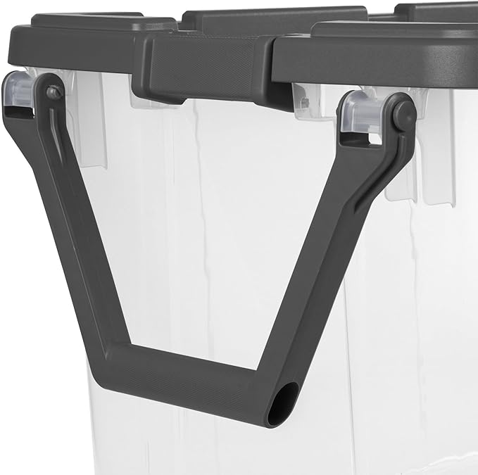 Extra Large Storage Bin, 40 Gallon Wheeled Plastic Storage Container with Handle,Pack of 2 (Clear/Gray)
