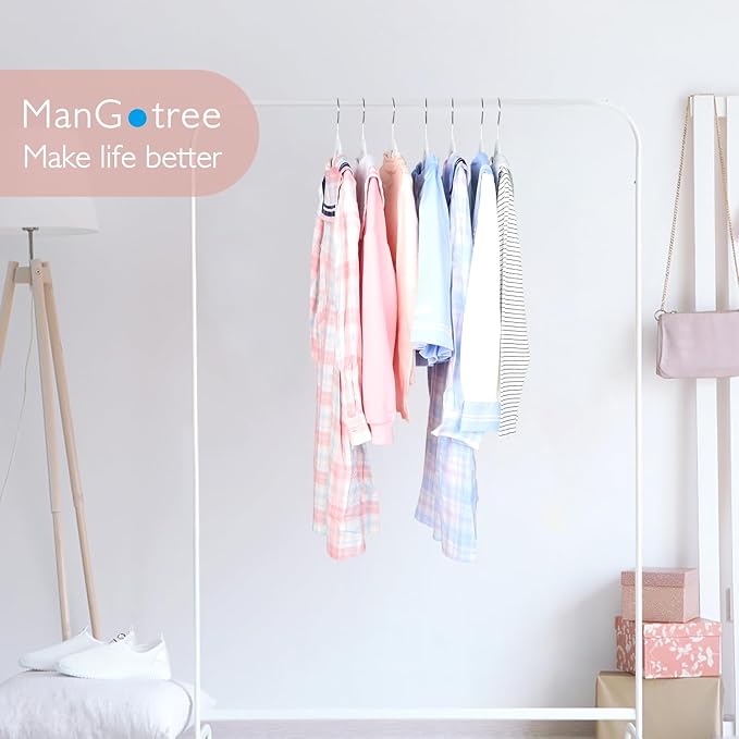 ManGotree 14 Inch Kids Velvet Hangers for Closet, Ultra-Thin Space Saving Children's Clothes Hangers, Non-Slip Felt Toddler Hanger for Youth's Clothes (32 Pack, White)