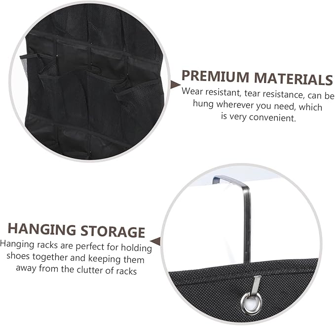 Garneck Door Hanging Shoe Organizer Bag Non-Woven Storage Pouch for Shoes Wall Mount Home Decor Accessory