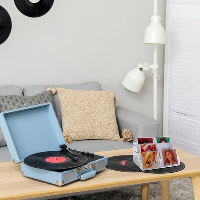4 Layers Acrylic CD Holder CD Cases Cosmetic Storage Holder Nail Polishes Organizer Shelf Acrylic Makeup Display Rack Stand Clear Cosmetic Display Shelf for DVD Case Makeup Jewelry