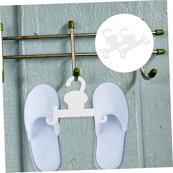 GLEAVI 10Pcs White Plastic Shoe Display Hooks for Slippers Sandals Sneakers Space-Saving Hanging Organizer for Home Retail Supermarkets and Minimalist Shoe Holders for Clean Storage