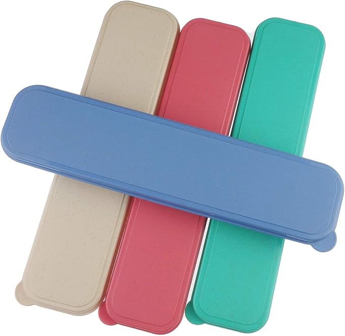 4 Pack Portable Travel Tableware Storage Box Case for Cutlery Kit (4 Colors)